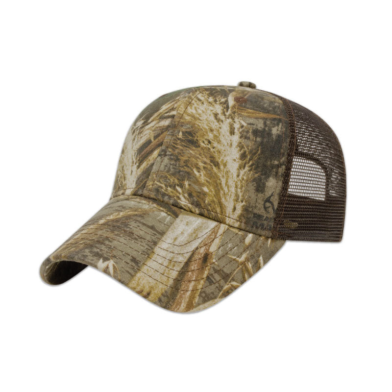 i2005 - Solid Color Mesh Back Camo Cap