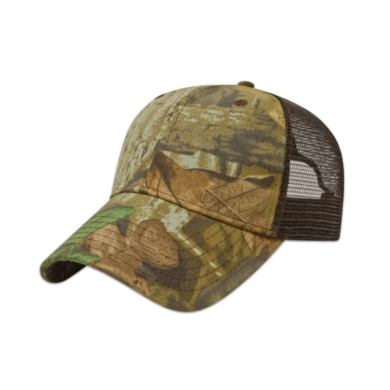 i2005 - Solid Color Mesh Back Camo Cap
